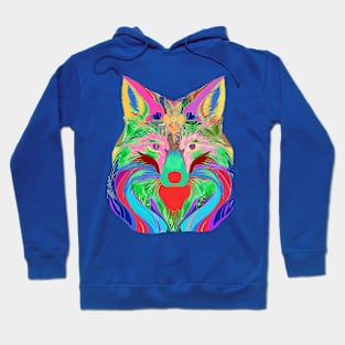 COLOURFUL FOX HEAD LIGHT COLORED Hoodie